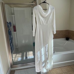 White Dress with Lace Back Details